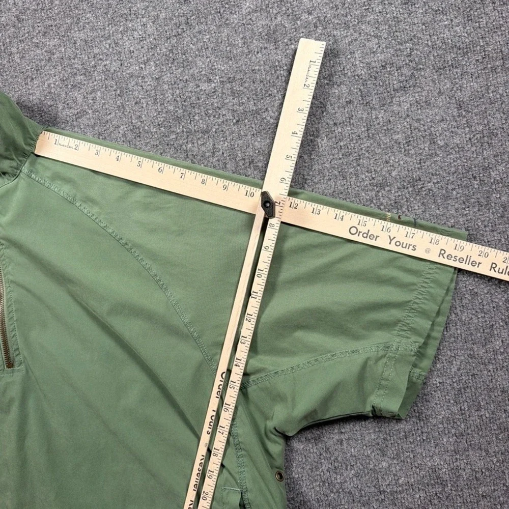 Tommy Bahama Windbreaker Mens Large Green Short Sleeve Quarter Zip Side Golf